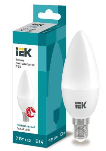 Лампа светод. ECO C35 7Вт свеча 4000К E27 230В IEK LLE-C35-7-230-40-E27