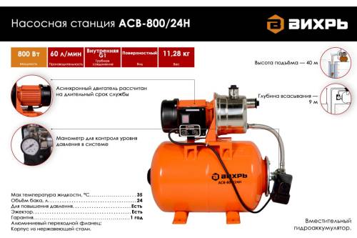Насосная станция Вихрь АСВ-800/24Н