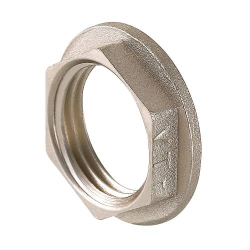 Контргайка  3/4" ник.,  лат., с ребордой Valtec