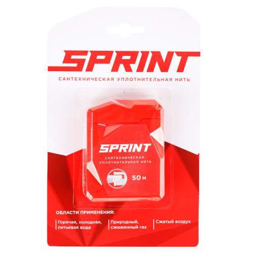 Нить для герметизации резьбы Sprint 50м бокс, блистер