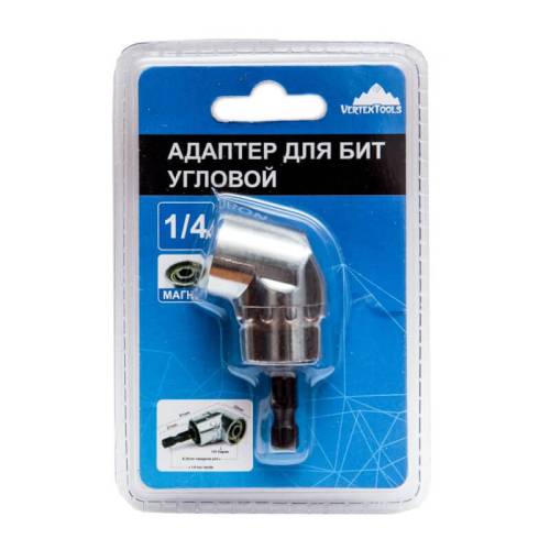 Адаптер для бит угловой 1/4 61мм Vertextools 