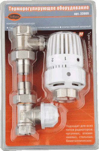 Комплект термостатический для радиатора, прямой 1/2" (Terma 33969)