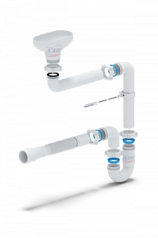 Сифон АНИ DR5015  1.1/2" x 40 для мойки с гибкой трубой  40*40/50