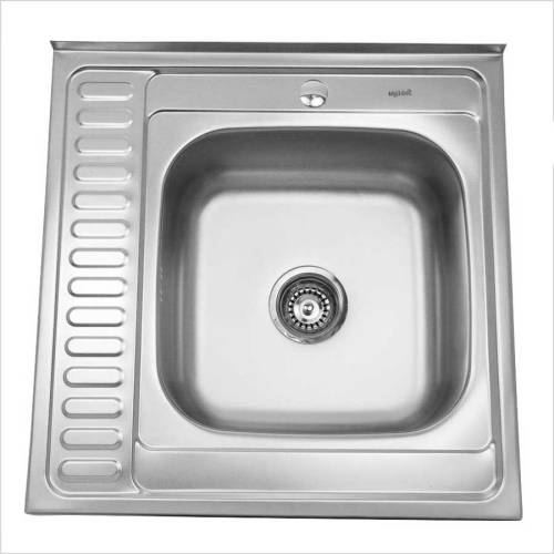 Мойка накладная 600*600*160 R 0.6мм Б/В, SINKLIGHT правая, квадратн. глянец, нержавейка