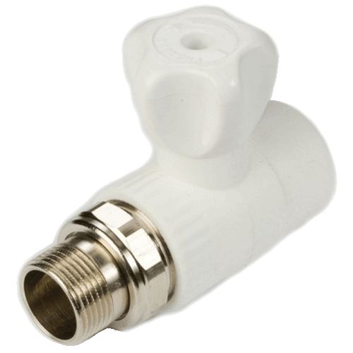 Кран шар. радиат. ПП 20х1/2" нар. лат.полусгон КРОСС, РТП