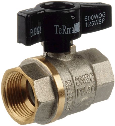 Кран шар. 1/2" г-г  бант, лат. ник. TERMA CB 30212