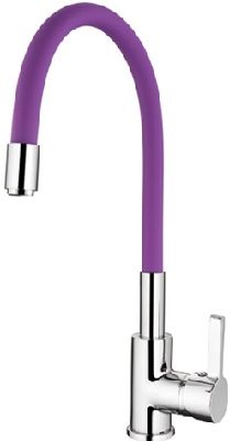 LEDEME L4898-8 Смеситель для кухни, гибкий излив, фиолетовый