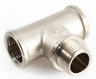 Тройник  1/2", г-ш-г.,  ник., лат., "GF"  (Т-223н)