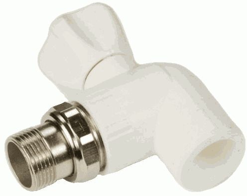 Кран шар. радиат. угловой ПП 20х1/2" нар. лат.полусгон КРОСС, РТП 