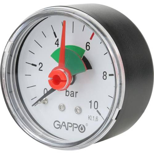 Манометр Gappo аксиальный с указателем предела 1/4" x 10 бар