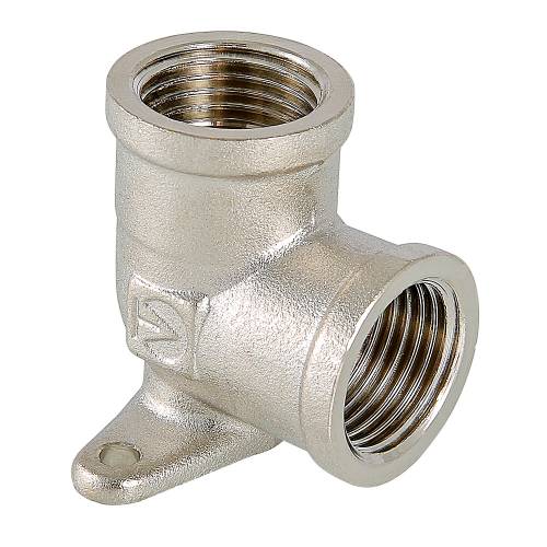 Уголок с креплением (водорозетка) 1/2", г-г., ник., лат. Valtec