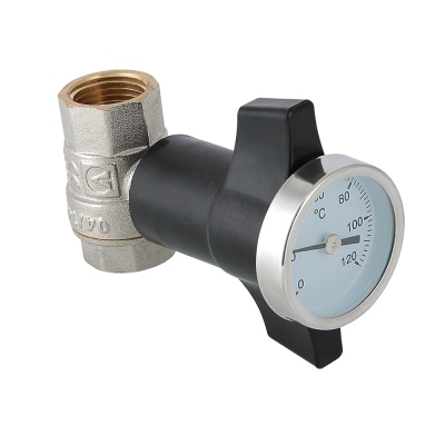 Кран шар. 1/2", с термометром, г-г, ник, лат. Valtec 