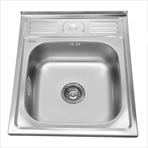 Мойка накладная 500*600*160 0.6мм Б/В, SINKLIGHT прямоуг. глянец, нержавейка