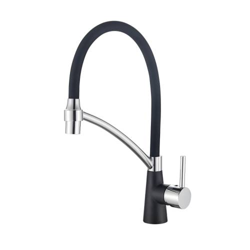LEDEME L4399B-2 Смеситель для кухни гибкий излив, черный/хром