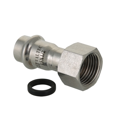 Соединитель 22х1/2" с накидной гайкой VALTEC нерж. сталь