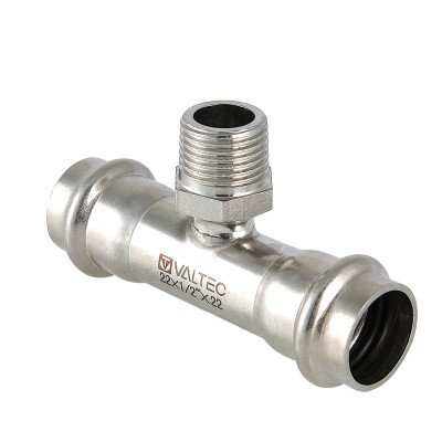 Тройник 18 х1/2" нар.рез. нерж. сталь VALTEC 