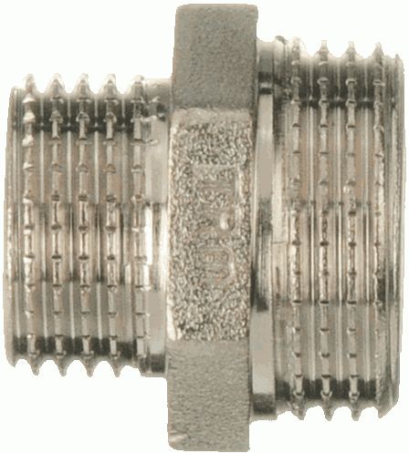 Бочонок перех. 1/2" x 3/4" никель латунь TRm 06011