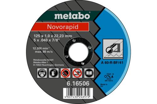 Диск (круг) отрез. нерж 125x1.2x22,2 Metabo SP-Novorapid 