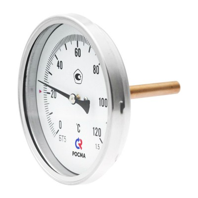Термометр БТ-51 Ду100 с задним подключением, 1/2", 0-120* (ЖЦ)