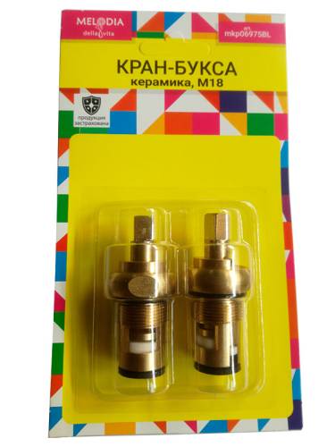 Кран-букса М18 керамика, квадрат 7мм., резина 180° (пара) MKP06615BL MELODIA  