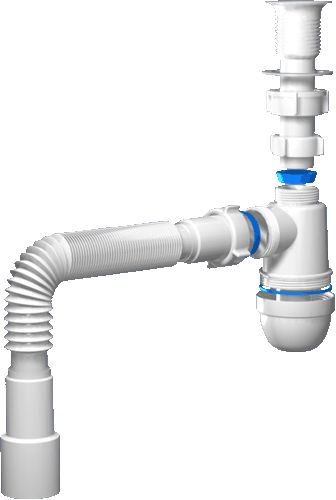 Сифон АНИ C5015, 32-40 Варяг с гофрой, 40-40*50мм
