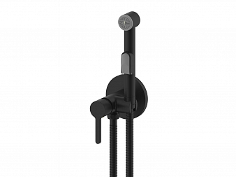 ARGO 2507/1L LEDA black Смеситель для биде встраиваемый с гигиеническим душем, черный