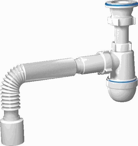Сифон АНИ Грот C0110, 1.1/2" х 40 с гибкой трубой 50