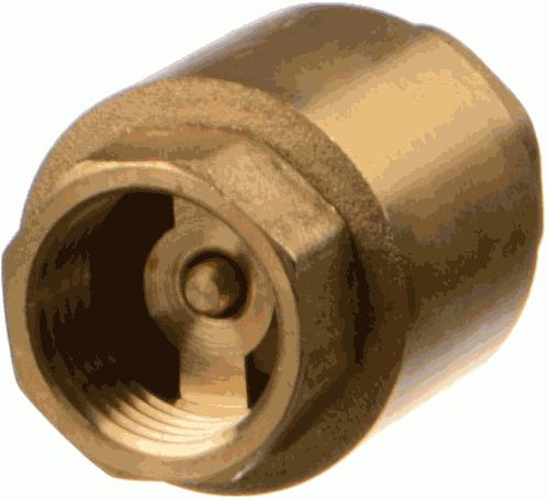 Обратный клапан 1/2" с латунным золотником, латунь (33962)